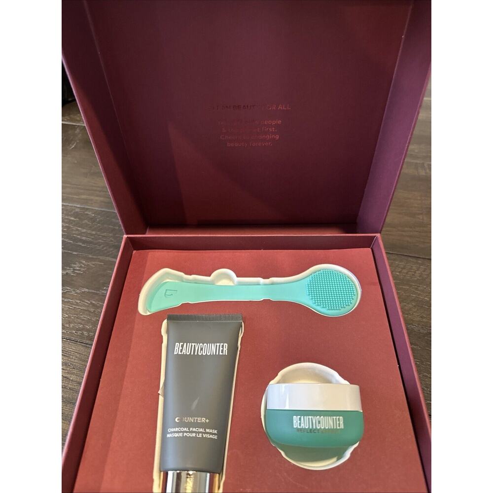 Beautycounter Multi-Masker Set /CHARCOAL MASK/REFLECT EFFECT MASK/ TOOL/ NEW!